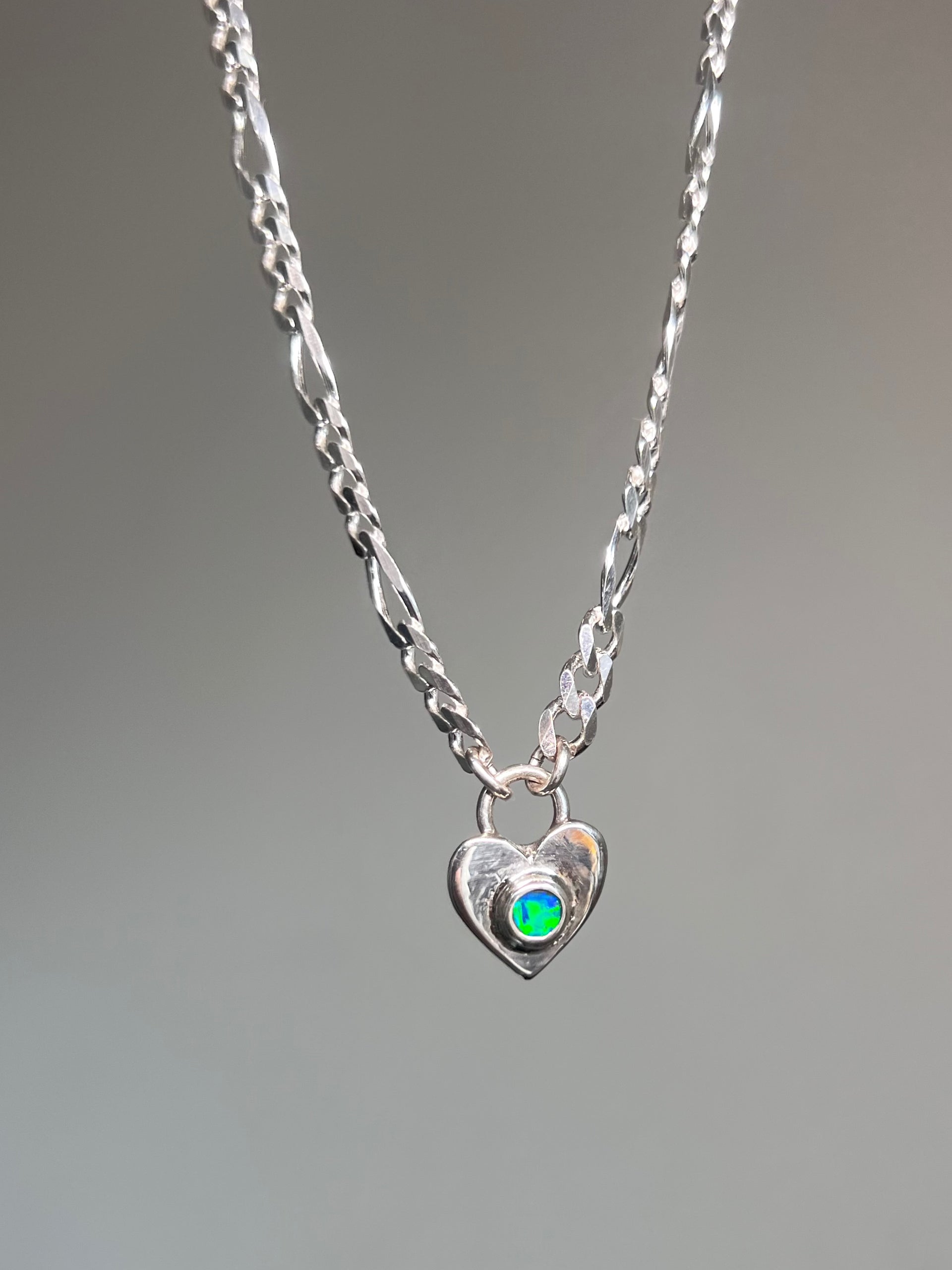 Australian opal heart necklace