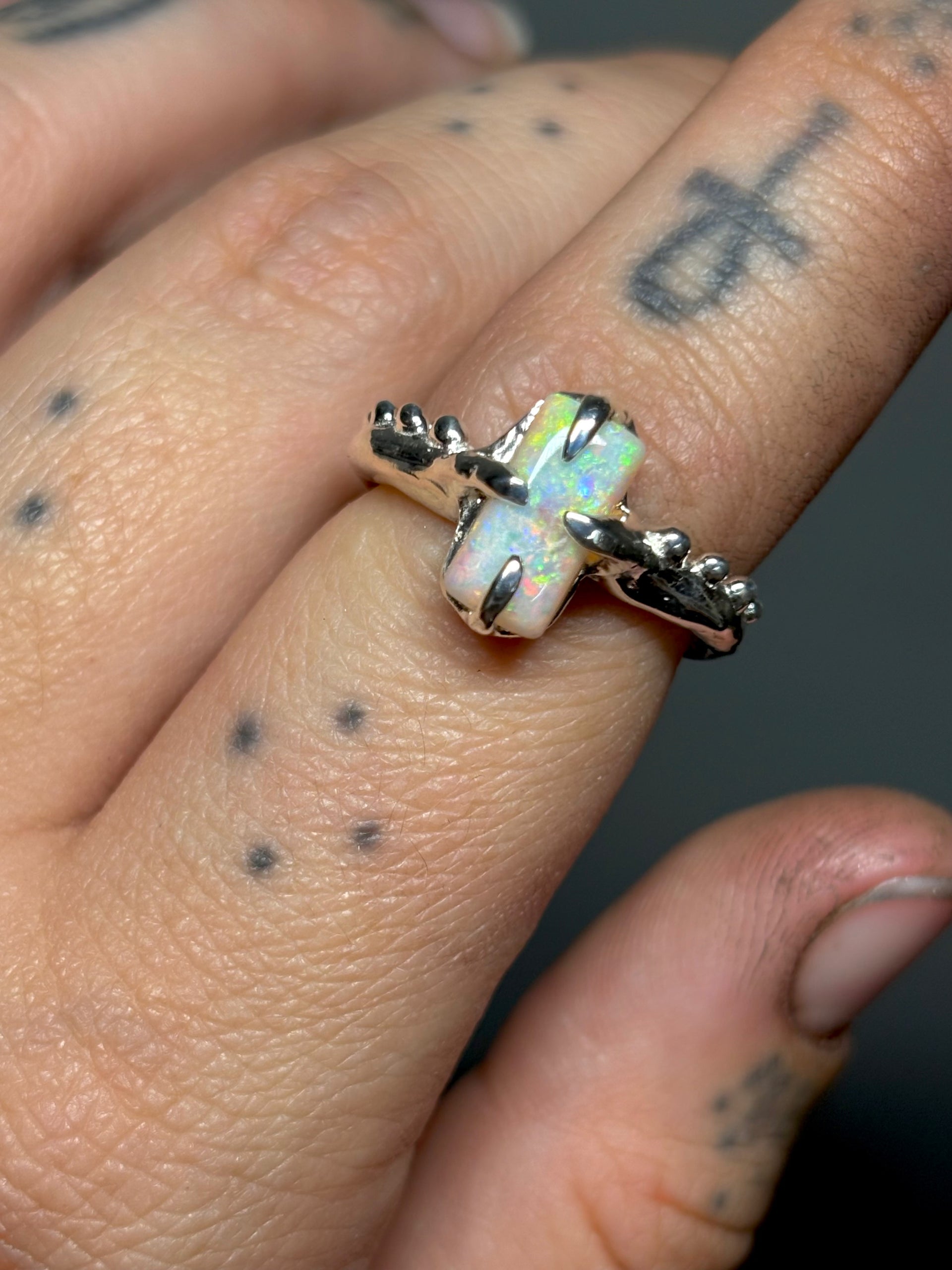 Rectangle opal ring