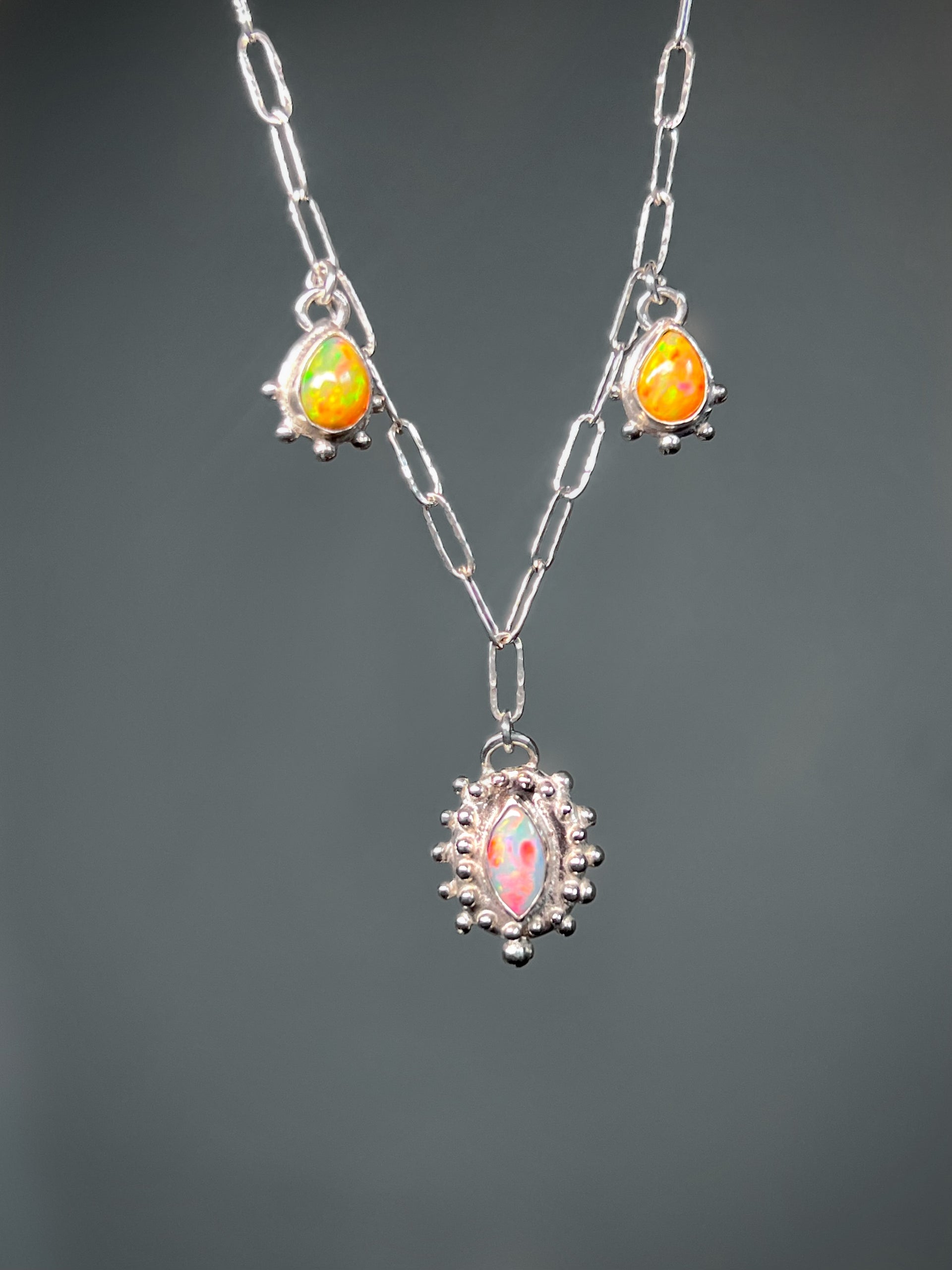 Dangly opal necklace