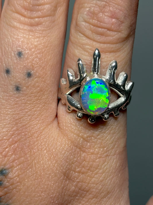 Australian opal eye ring 2