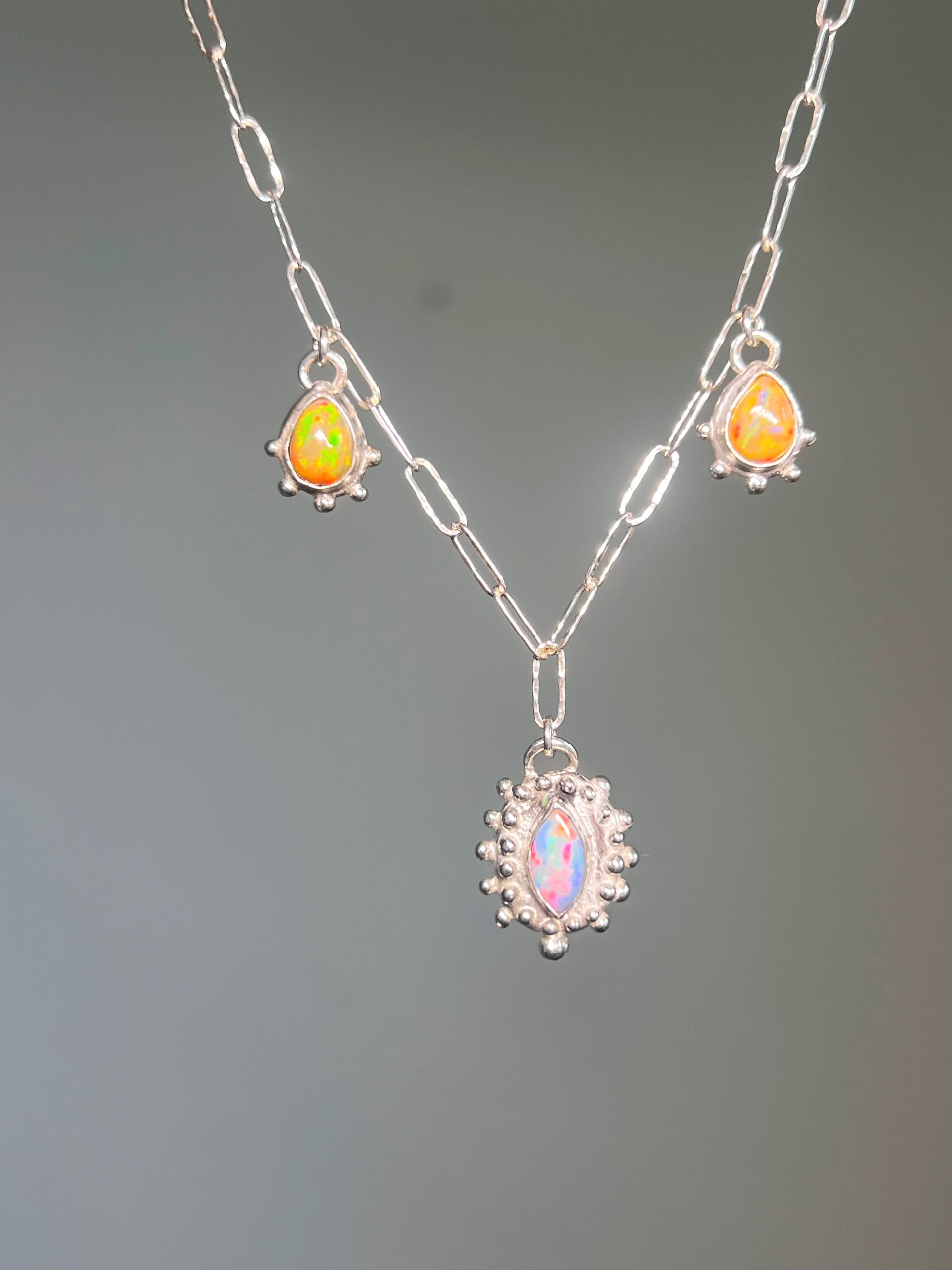 Dangly opal necklace