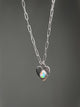 Ethiopian opal heart necklace